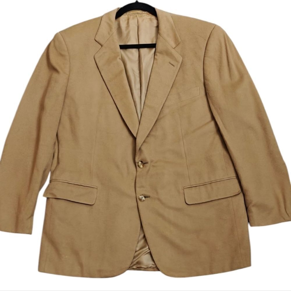Boyd's Philadelphia Italy Pure Cashmere Classic Tan Men's Blazer Size 44 Vintage